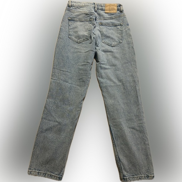Zara Acid Wash Distressed Straight Leg Jeans – Size 6 - Picture 2 of 6